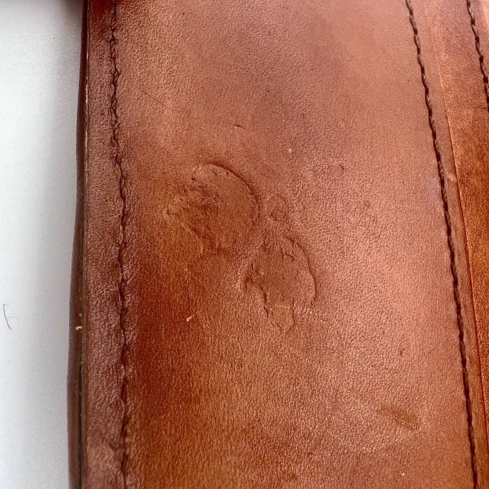 Patricia Nash Terresa Wallet Brown Rust Woven Leather Classic Preppy - Picture 7 of 8